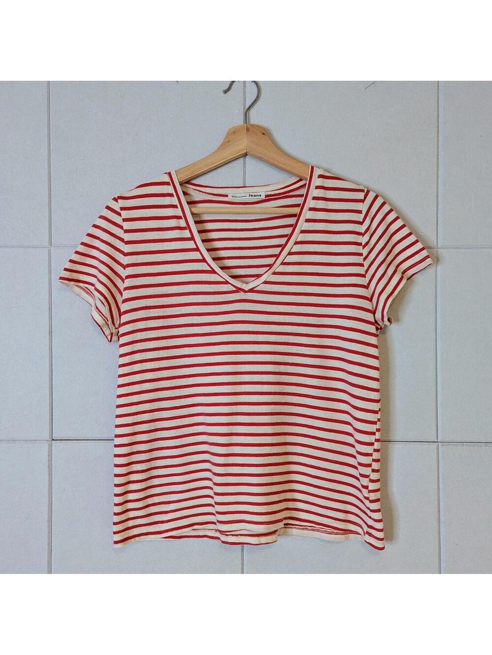 Reformation Jeans organic cotton striped tee